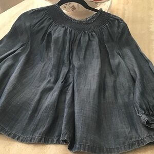 Loft. Smocked neck women’s denim top size XS